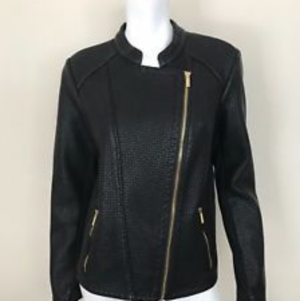 Calvin Klein Faux Leather Moto Jacket